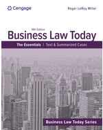 MindTap for Miller's Business Law Today, The Essentials: Text and Summarized Cases, 1 term Instant Access 14th Edition by Roger LeRoy Miller